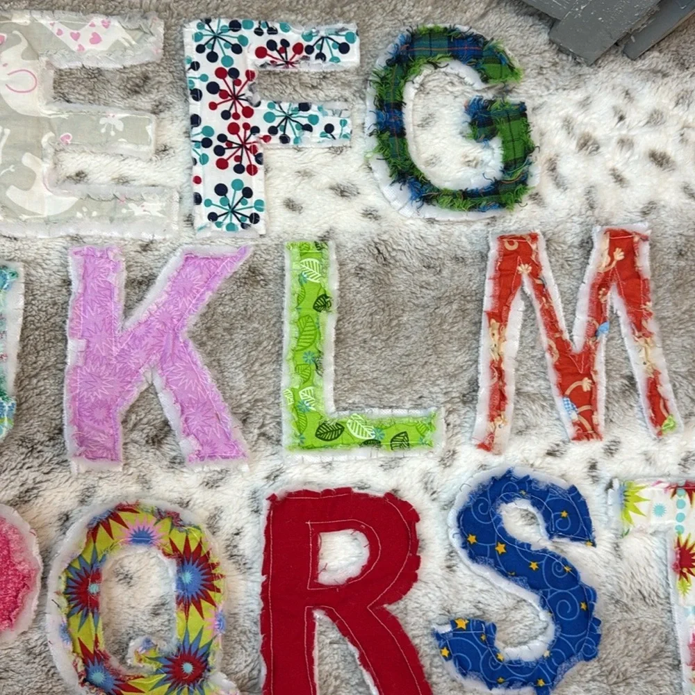 Handmade colorful fabric alphabet letters terrycloth educational sensory toys